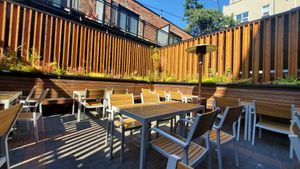 Patio at Virtuous Pie in Victoria