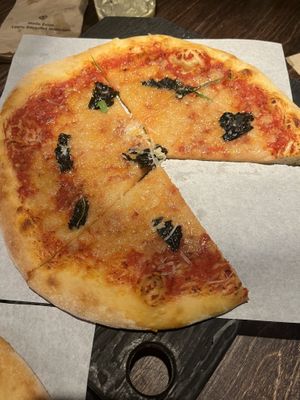 Margarita pizza  at Virtuous Pie in Victoria