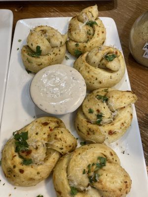 Garlic knots  at Virtuous Pie in Victoria