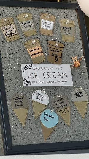 Ice cream menu  at Virtuous Pie in Victoria