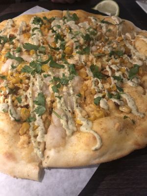 Street corn pizza, sooooo good at Virtuous Pie in Victoria