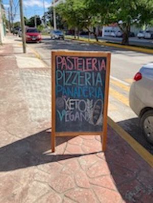 Sign outside at Panneria in Playa Del Carmen