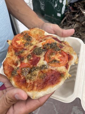 Mini margarita pizza at Panneria in Playa Del Carmen