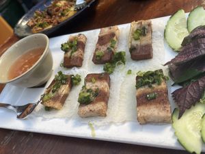 Pork belly on glass noodles  at Le Colonial in San Francisco