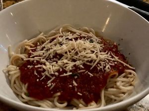 Vegan gluten free pasta (ask for the vegan shredded cheese) at Walt Disney World - Mama Melrose's Ristorante Italiano in Lake Buena Vista