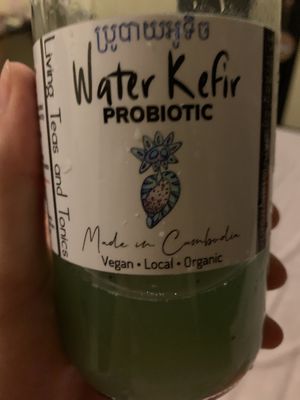 (Already half empty) Spirulina flavour  at GIVE Kefir in Siem Reap