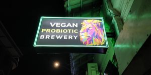 Sign outside at GIVE Kefir in Siem Reap