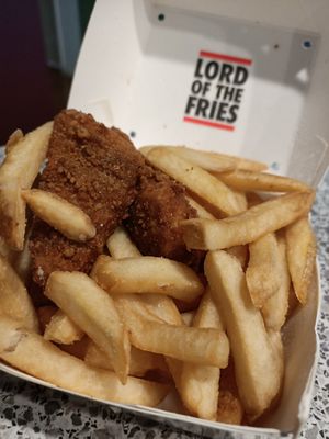 Fried chicken and chips at Lord of the Fries in Fortitude Valley