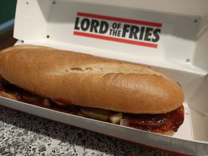 BBQ rib sandwich at Lord of the Fries in Fortitude Valley