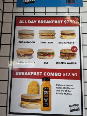 Breakfast menu (all day) at Lord of the Fries in Fortitude Valley