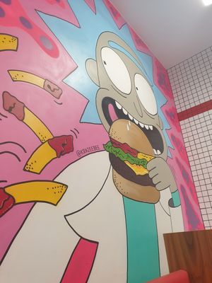 Love the wall art at Lord of the Fries in Fortitude Valley