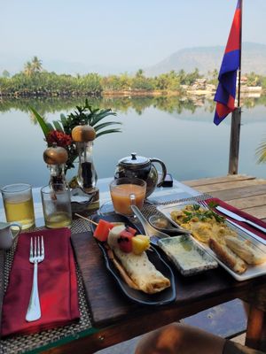 Another delicious breakfast.  at Sabay Beach in Kampot