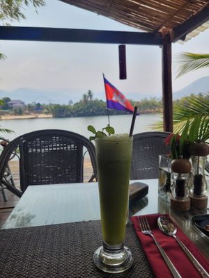 Refreshing healthy mocktail at Sabay Beach in Kampot