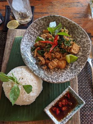Tofu curry at Sabay Beach in Kampot