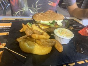 Lentil burger  at Pipol Bar in Alhaurin De La Torre