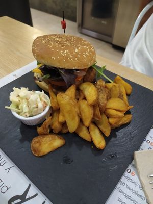 Tofu burger at Pipol Bar in Alhaurin De La Torre