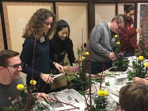Ikebana class with Toshie sensei  at Toshie's Kitchen in Kobe