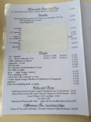 More menu at Browne's in Cromer