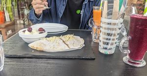 Sol tapioca pancake and smoothies at Brasil Vegano Cafe in Guildford