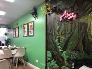 Interior at Brasil Vegano Cafe in Guildford