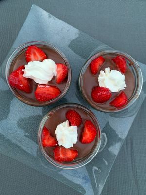 Mousse au chocolat au potimarron, sans oeufs / Chocolate mousse with pumpkin, without eggs at La Malinette in Malain