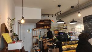 Inside at Odete Bakery in Porto