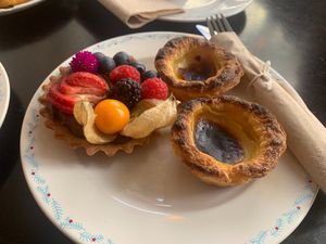 Fruit Tart w/ Chocolate and Pastel at Odete Bakery in Porto