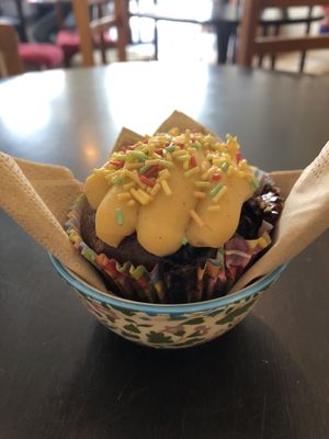 blueberry and chocolate muffin (2€)  at Odete Bakery in Porto