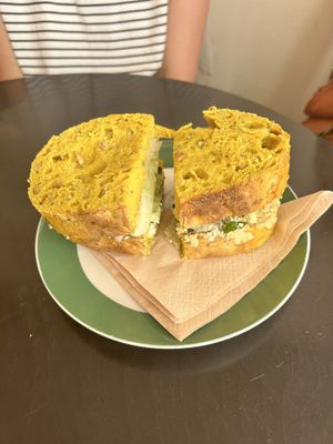 Mediterranean sandwiche  at Odete Bakery in Porto