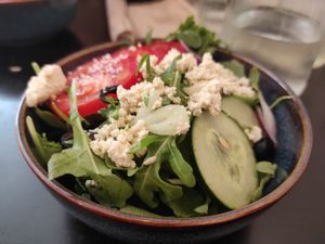 Salad with tofu. at Odete Bakery in Porto