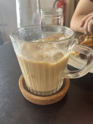 Iced coffee with oat milk   at Odete Bakery in Porto