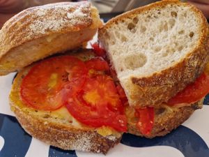 Warm toast at Odete Bakery in Porto
