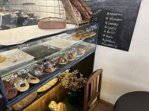 The pastry counter   at Odete Bakery in Porto