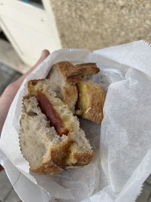 Vegan ham and cheese toastie  at Odete Bakery in Porto