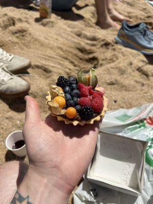Chocolate and fruit tart   at Odete Bakery in Porto
