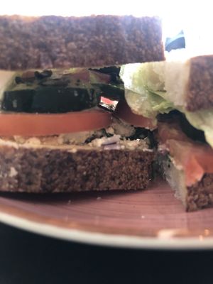 Sandwich with hummus, tofu and veggies   at Odete Bakery in Porto