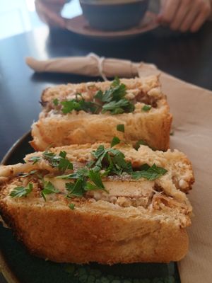 Brioche tofu sandwich (€10) at Odete Bakery in Porto