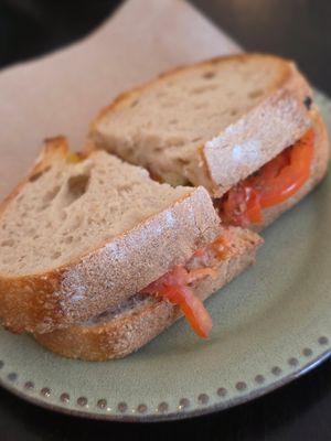 Tomato toasted sandwich at Odete Bakery in Porto