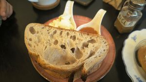 Tostadas at Odete Bakery in Porto