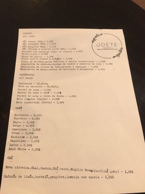 Carta  at Odete Bakery in Porto