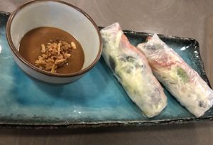 vegan summer rolls with bbq seitan (could be more bbq-y, but still very good!) at Maison de BaN in Frankfurt