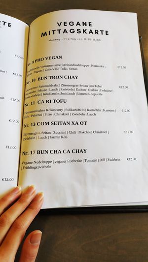 Vegan lunch menu at Maison de BaN in Frankfurt