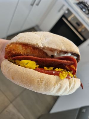 Breaky burger at Square 44 in Surrey Downs