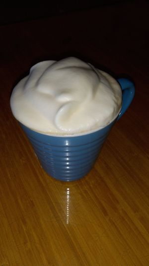 Caffe con leche - soy milk at Green Room Cafe in Cocoa Beach