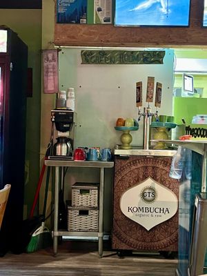 GTS Kombucha on tap  at Green Room Cafe in Cocoa Beach