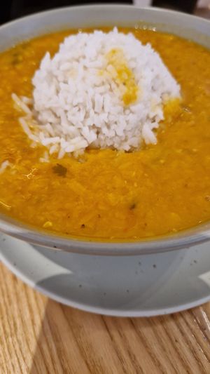 Dahl with rice at The Fragrance of the Heart in Oslo