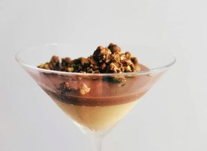 Mousse de maracujá, cacau e caramelo de pistache at Talo in Salvador