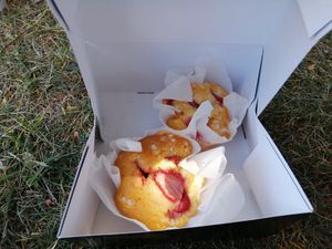 Strawberry muffins at Coughlans Bakery - Woodcote in Wallington