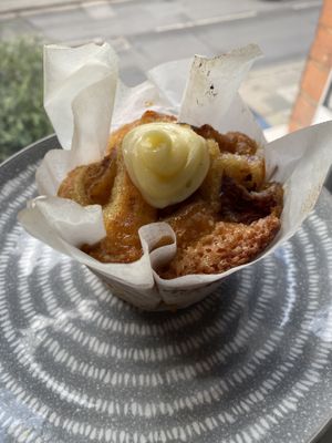 Spiced apple and custard muffin  at Coughlans Bakery - Woodcote in Wallington