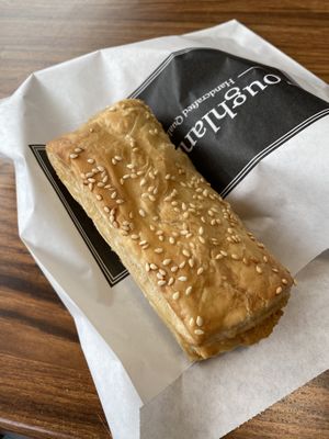 Vegan sausage roll  at Coughlans Bakery - Woodcote in Wallington